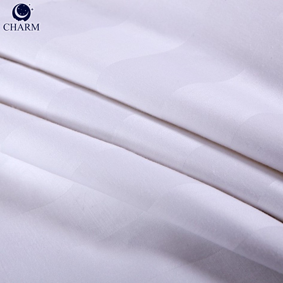 ชุดเครื่องนอน 6 ฟุต 6 ชิ้น CHARM ผ้าซาตินลายริ้ว สีขาว_8